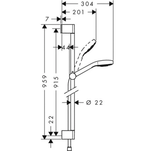 Душевая стойка HANSGROHE Croma Select E 26590400 хром белая